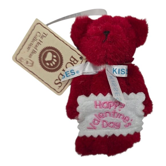 Boyds Bears Hershey Mini Valentine Bear Head Bean Collection Plush Ornament 4" - Picture 1 of 9